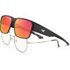 image:imageKastKing Molino FitOver Polarized SunglassesUV400 Protection Ultralight Wraparound Fishing Sports Sunglasses TAC LensesI Matte Black Frame  Red Mirror