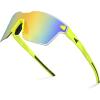 J: Double Matte Solid Yellow Frame  Amber Mirror