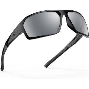 image:imageKastKing Chippewa Polarized Fishing Sunglasses UV400 Protection Full Wrap Frame Sports Cycling Sunglasses 10mm TAC LensesA Gloss Black Frame  Smoke Mirror