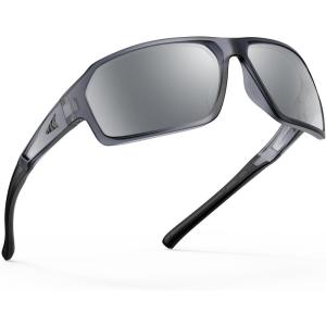 image:imageKastKing Chippewa Polarized Fishing Sunglasses UV400 Protection Full Wrap Frame Sports Cycling Sunglasses 10mm TAC LensesB Matt Smoke Crystal Frame  Smoke Mirror