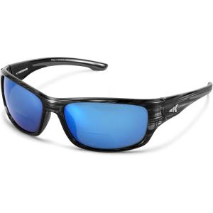 image:imageKastKing Ellijay Bifocal Polarized Sunglasses BiFocal x15 x20 x25 Magnifications Wrap Sport Reader SunglassesGloss Graydrift Frame  Smoke  Ocean Mirror