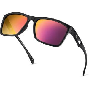 image:imageKastKing FlatRock Polarized Sport Sunglasses for Men and Women Ideal for Driving Fishing Cycling Running UV ProtectionFrame Gloss Black Lens Smoke  Lavender Mirror