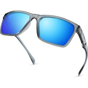 image:imageKastKing FlatRock Polarized Sport Sunglasses for Men and Women Ideal for Driving Fishing Cycling Running UV ProtectionFrame Smoke Crystal Lens Smoke  Blue Ocean Mirror