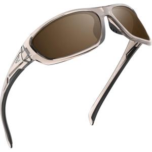 image:imageKastKing Hiwassee Polarized Sport Sunglasses for Men and Women Wrap Sunglasses for Fishing Cycling and RunningUV ProtectionFrame Gray  Lens Brown Mirror