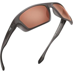 image:imageKastKing Huzzah Polarized Sport Sunglasses for Men and Women Ideal for Driving Fishing Cycling and RunningUV ProtectionFrame Gloss Metalic Gun Lens Copper  Silver Mirror
