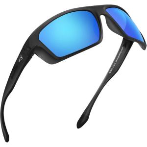 image:imageKastKing Huzzah Polarized Sport Sunglasses for Men and Women Ideal for Driving Fishing Cycling and RunningUV ProtectionFrame Matte Blackout Lens Smoke  Cobalt Mirror
