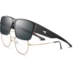 image:imageKastKing Molino FitOver Polarized SunglassesUV400 Protection Ultralight Wraparound Fishing Sports Sunglasses TAC LensesA Gloss Black Frame  Smoke