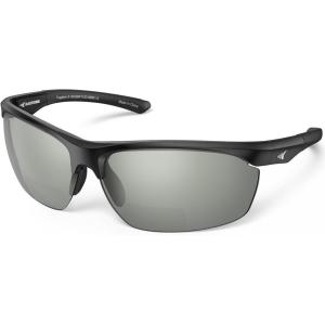 image:imageKastKing Tugaloo SemiRimless Bifocal Polarized Reader Sunglasses Bifocal x15 x20 x25 Magnifications UV ProtectionMatte Black Frame  Smoke