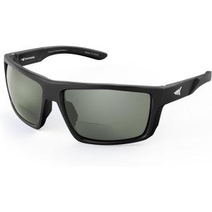 image:imageKastKing Waccamaw Polarized Bifocal Sunglasses x15 x20 x25 Magnifications Wrap Around Sport Reader Sunglasses for MenMatte Black Frame  Smoke Lens