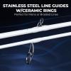 image:imageKastKing Centron Lite Fishing Rod and Reel Combo IM6 Graphite 2Pc Blanks Stainless Steel Guides with Ceramic Rings Contoured EVA Handles amp Fighting Butt Split or Full Rear Handle Design 13 ModelsCast70 Medium Heavy Right Handed2pcs