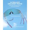 image:imageKastKing Etowah Polarized Sports Fishing Sunglasses With PuriVex Protective Lens Coating Rimless Wrap Design Men WomenB Gloss Crystal Frame  Smoke Lavender Mirror
