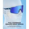 image:imageKastKing Etowah Polarized Sports Fishing Sunglasses With PuriVex Protective Lens Coating Rimless Wrap Design Men WomenC Gloss Navy Blue Demi Frame  Smoke Ice Blue Mirror