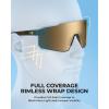 image:imageKastKing Etowah Polarized Sports Fishing Sunglasses With PuriVex Protective Lens Coating Rimless Wrap Design Men WomenE Gloss Tal Dark Olive Frame  Brown Gold Mirror