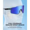 image:imageKastKing Etowah Polarized Sports Fishing Sunglasses With PuriVex Protective Lens Coating Rimless Wrap Design Men WomenF Black Frame  Smoke Cobalt Mirror