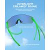 image:imageKastKing Etowah Polarized Sports Fishing Sunglasses With PuriVex Protective Lens Coating Rimless Wrap Design Men WomenG Double Matte Solid Green Frame  Green Chartreuse Mirror