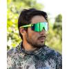 image:imageKastKing Etowah Polarized Sports Fishing Sunglasses With PuriVex Protective Lens Coating Rimless Wrap Design Men WomenG Double Matte Solid Green Frame  Green Chartreuse Mirror
