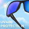 image:imageKastKing Gauley Polarized Sunglasses With PuriVex Protective Lens CoatingUV 400 and Wrap Design Sport Fishing SunglassesD Black Frame  Cobalt Mirror