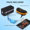 image:imageKastKing Gauley Polarized Sunglasses With PuriVex Protective Lens CoatingUV 400 and Wrap Design Sport Fishing SunglassesF Gloss Tal Light Blue Frame  Ice Mirror