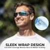 image:imageKastKing Gauley Polarized Sunglasses With PuriVex Protective Lens CoatingUV 400 and Wrap Design Sport Fishing SunglassesF Gloss Tal Light Blue Frame  Ice Mirror