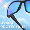 image:imageKastKing Gauley Polarized Sunglasses With PuriVex Protective Lens CoatingUV 400 and Wrap Design Sport Fishing SunglassesG Matte Black Frame  Ice Blue Mirror