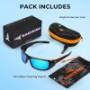 image:imageKastKing Gauley Polarized Sunglasses With PuriVex Protective Lens CoatingUV 400 and Wrap Design Sport Fishing SunglassesJ Dark Brown Texture Frame  Blue Ocean
