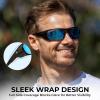 image:imageKastKing Gauley Polarized Sunglasses With PuriVex Protective Lens CoatingUV 400 and Wrap Design Sport Fishing SunglassesJ Dark Brown Texture Frame  Blue Ocean