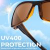 image:imageKastKing Gauley Polarized Sunglasses With PuriVex Protective Lens CoatingUV 400 and Wrap Design Sport Fishing SunglassesL Yellow Demi Frame  Brown