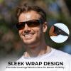 image:imageKastKing Gauley Polarized Sunglasses With PuriVex Protective Lens CoatingUV 400 and Wrap Design Sport Fishing SunglassesL Yellow Demi Frame  Brown