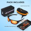 image:imageKastKing Gauley Polarized Sunglasses With PuriVex Protective Lens CoatingUV 400 and Wrap Design Sport Fishing SunglassesM Black Frame  Scarlet Mirror