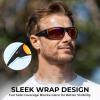 image:imageKastKing Gauley Polarized Sunglasses With PuriVex Protective Lens CoatingUV 400 and Wrap Design Sport Fishing SunglassesM Black Frame  Scarlet Mirror