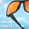 image:imageKastKing Gauley Polarized Sunglasses With PuriVex Protective Lens CoatingUV 400 and Wrap Design Sport Fishing SunglassesM Black Frame  Scarlet Mirror