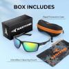 image:imageKastKing Osage Polarized Sport Sunglasses for Men and Women Ideal for Driving Fishing Cycling Running UV ProtectionFrame Black Lens Green Mirror