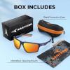 image:imageKastKing Osage Polarized Sport Sunglasses for Men and Women Ideal for Driving Fishing Cycling Running UV ProtectionFrame Blue Lens Orange Mirror