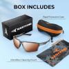 image:imageKastKing Osage Polarized Sport Sunglasses for Men and Women Ideal for Driving Fishing Cycling Running UV ProtectionFrame Gloss Metallic Gun Lens Silver Mirror