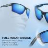 image:imageKastKing Osage Polarized Sport Sunglasses for Men and Women Ideal for Driving Fishing Cycling Running UV ProtectionFrame Gloss Tal Gray Lens Blue Ocean Mirror