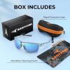 image:imageKastKing Osage Polarized Sport Sunglasses for Men and Women Ideal for Driving Fishing Cycling Running UV ProtectionFrame Gloss Tal Light Blue Lens Ice Blue Mirror