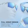 image:imageKastKing Osage Polarized Sport Sunglasses for Men and Women Ideal for Driving Fishing Cycling Running UV ProtectionFrame Gloss Tal Light Blue Lens Ice Blue Mirror
