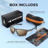 image:imageKastKing Osage Polarized Sport Sunglasses for Men and Women Ideal for Driving Fishing Cycling Running UV ProtectionFrame Gray Lens Brown