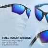 image:imageKastKing Osage Polarized Sport Sunglasses for Men and Women Ideal for Driving Fishing Cycling Running UV ProtectionFrame Matte Black Lens Cobalt Blue Mirror