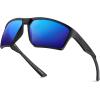 image:imageKastKing Osage Polarized Sport Sunglasses for Men and Women Ideal for Driving Fishing Cycling Running UV ProtectionFrame Matte Black Lens Cobalt Blue Mirror