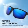 image:imageKastKing Osage Polarized Sport Sunglasses for Men and Women Ideal for Driving Fishing Cycling Running UV ProtectionFrame Matte Black Lens Cobalt Blue Mirror