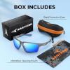 image:imageKastKing Osage Polarized Sport Sunglasses for Men and Women Ideal for Driving Fishing Cycling Running UV ProtectionFrame Matte Smoke Crystal Lens Blue Ocean Mirror