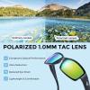 image:imageKastKing Skidaway Polarized Sport Sunglasses for Men and WomenIdeal for Driving Fishing Cycling and RunningUV ProtectionFrame Gloss Black  Lens Brown  Chartreuse Mirror