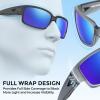 image:imageKastKing Skidaway Polarized Sport Sunglasses for Men and WomenIdeal for Driving Fishing Cycling and RunningUV ProtectionFrame Matte Black Crystal  Lens Smoke  Blue White Mirror