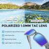 image:imageKastKing Skidaway Polarized Sport Sunglasses for Men and WomenIdeal for Driving Fishing Cycling and RunningUV ProtectionFrame Matte Black Crystal  Lens Smoke  Blue White Mirror