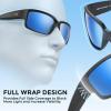 image:imageKastKing Skidaway Polarized Sport Sunglasses for Men and WomenIdeal for Driving Fishing Cycling and RunningUV ProtectionFrame Matte Blackout  Lens Smoke  Ice Mirror