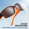 image:imageKastKing Skidaway Polarized Sport Sunglasses for Men and WomenIdeal for Driving Fishing Cycling and RunningUV ProtectionFrame Matte Orange Blackout  Lens Copper  White Steel Mirror
