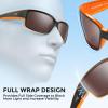 image:imageKastKing Skidaway Polarized Sport Sunglasses for Men and WomenIdeal for Driving Fishing Cycling and RunningUV ProtectionFrame Matte Orange Blackout  Lens Copper  White Steel Mirror