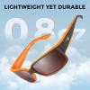 image:imageKastKing Skidaway Polarized Sport Sunglasses for Men and WomenIdeal for Driving Fishing Cycling and RunningUV ProtectionFrame Matte Orange Blackout  Lens Copper  White Steel Mirror
