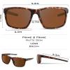 image:imageKastKing Toccoa Polarized Sport Sunglasses for Men and WomenIdeal for Driving Fishing Cycling and RunningUV ProtectionE Frame Matte DemiLens Brown